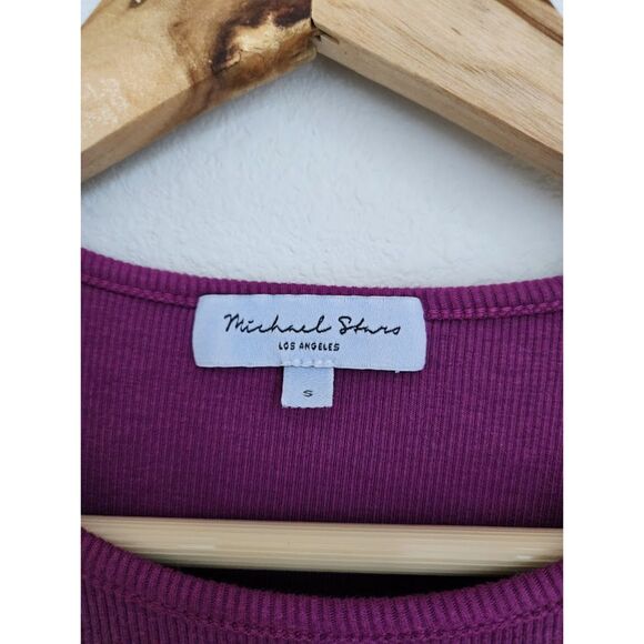 Michael Stars Fuchsia Long Sleeve Ruched Bodycon Dress | Size S - Picture 5 of 9